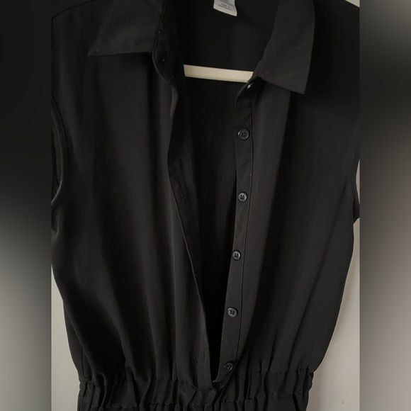 Black collared sleeveless jumpsuit - Picture 2 of 4